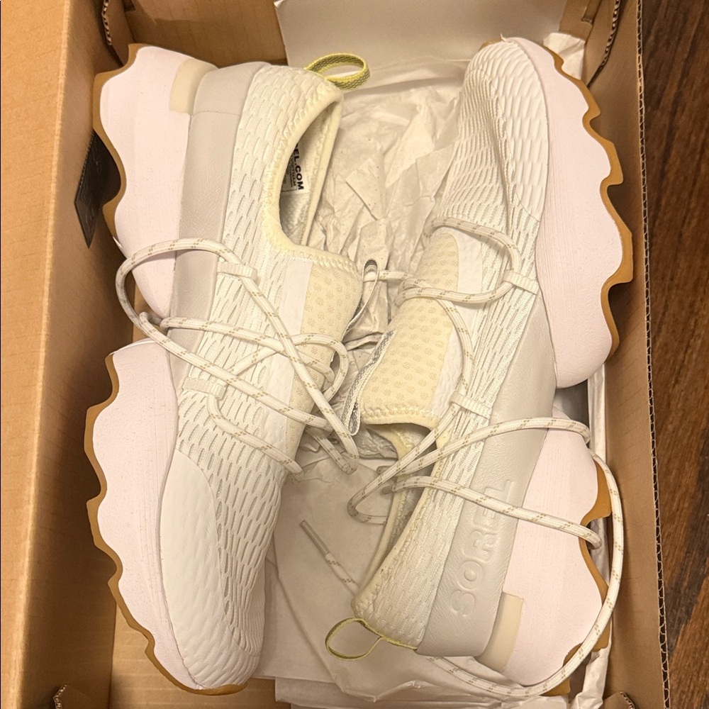 Sorel White and Tan Women's Sneakers